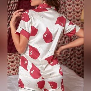 NWT Satin MLB & Ice Cream Satin Pajama Set